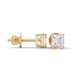 0.5 Carat Each Princess Diamond Studs