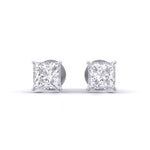 0.5 Carat Each Princess Diamond Studs