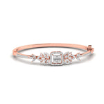 Delicate Floral Pattern Diamond Bangle