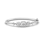 Delicate Floral Pattern Diamond Bangle