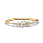 Delicate Floral Pattern Diamond Bangle