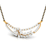 Fancy & Round Diamond Crescent Moon Mangalsutra
