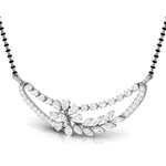 Fancy & Round Diamond Crescent Moon Mangalsutra