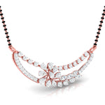 Fancy & Round Diamond Crescent Moon Mangalsutra