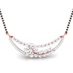 Fancy & Round Diamond Crescent Moon Mangalsutra
