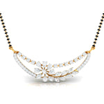 Fancy & Round Diamond Crescent Moon Mangalsutra