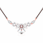 Fancy & Round Diamond Floral Mangalsutra with Central Diamond