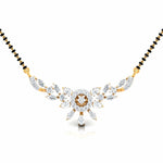 Fancy & Round Diamond Floral Mangalsutra with Central Diamond