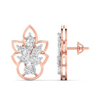 Floral Design Gold Stud Earrings