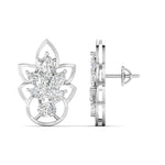 Floral Design Gold Stud Earrings