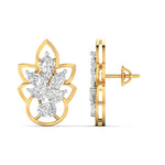 Floral Design Gold Stud Earrings