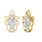 Floral Design Gold Stud Earrings