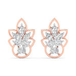 Floral Design Gold Stud Earrings