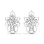 Floral Design Gold Stud Earrings