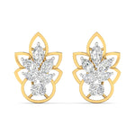 Floral Design Gold Stud Earrings