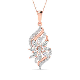 Floral Diamond Gold Pendant