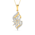 Floral Diamond Gold Pendant