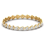 Floral Motif Diamond Bangle