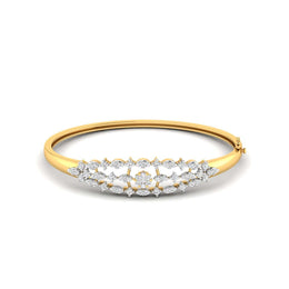 Floral Pattern Diamond Bangle