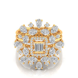 Floret Diamond Halo Ring