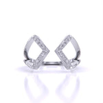 Geometric Diamond Open Ring