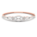 Geometric Open Design Diamond Bangle