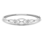Geometric Open Design Diamond Bangle