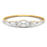 Geometric Open Design Diamond Bangle