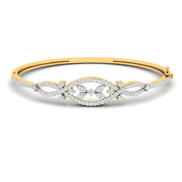 Geometric Open Design Diamond Bangle