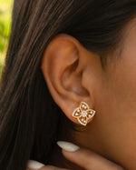 Geometric Petal Diamond Studs