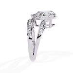 5.5 Pear Diamond Ring with Double Pave Band
