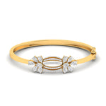 Dazzling Gold Diamond Cluster Bangle