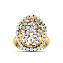 Gold Diamond Cluster Ring