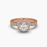 Halo Engagement Solitaire Round Diamond Ring