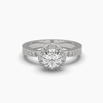 Halo Engagement Solitaire Round Diamond Ring