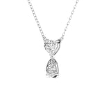Heart & Pear Shape Solitaire Diamonds Chain Pendant