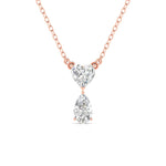 Heart & Pear Shape Solitaire Diamonds Chain Pendant