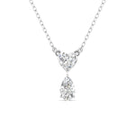 Heart & Pear Shape Solitaire Diamonds Chain Pendant