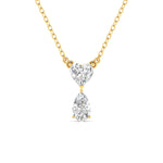 Heart & Pear Shape Solitaire Diamonds Chain Pendant