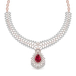 Lab Grown Diamonds & Gem Stone Royal Design Necklace