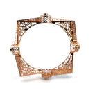 Lab Grown Round Cut Diamonds Solid Rose gold Bangle