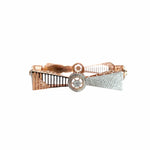 Lab Grown Round Cut Diamonds Solid Rose gold Bangle