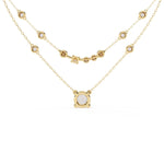Layered Diamond Solitaire Necklace