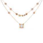 Layered Diamond Solitaire Necklace