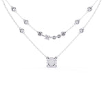 Layered Diamond Solitaire Necklace