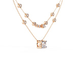 Layered Diamond Solitaire Necklace