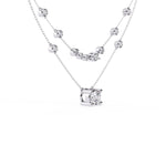 Layered Diamond Solitaire Necklace