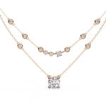 Layered Diamond Solitaire Necklace