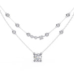 Layered Diamond Solitaire Necklace