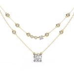 Layered Diamond Solitaire Necklace